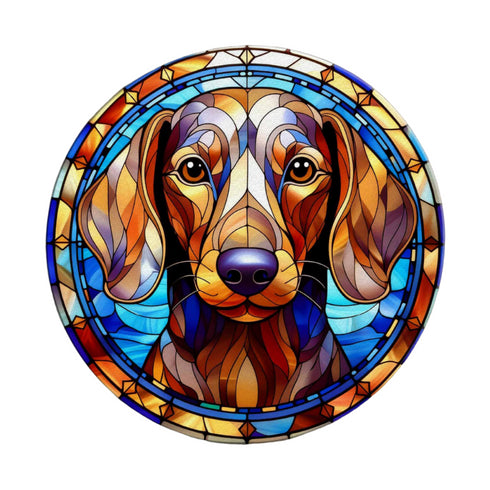 Dachshund Dapple Glass Suncatcher Worktop Saver